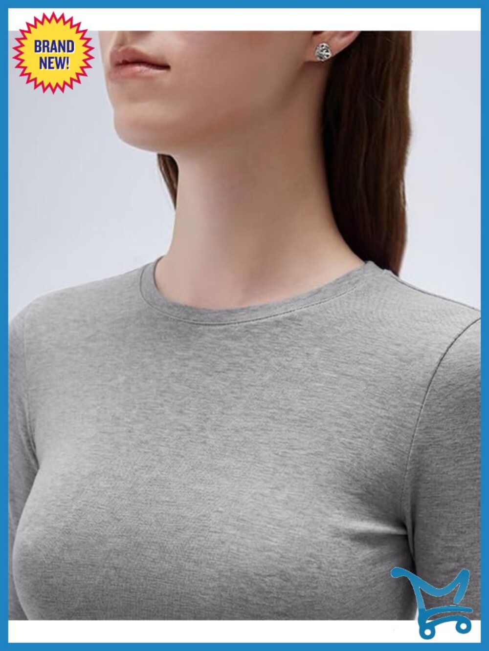 Cashmere Modal Fitted Long Sleeve Crew Neck Knit Top - Picture 4 of 6